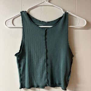 American Eagle Outfitters Teal Ribbed Crop Top